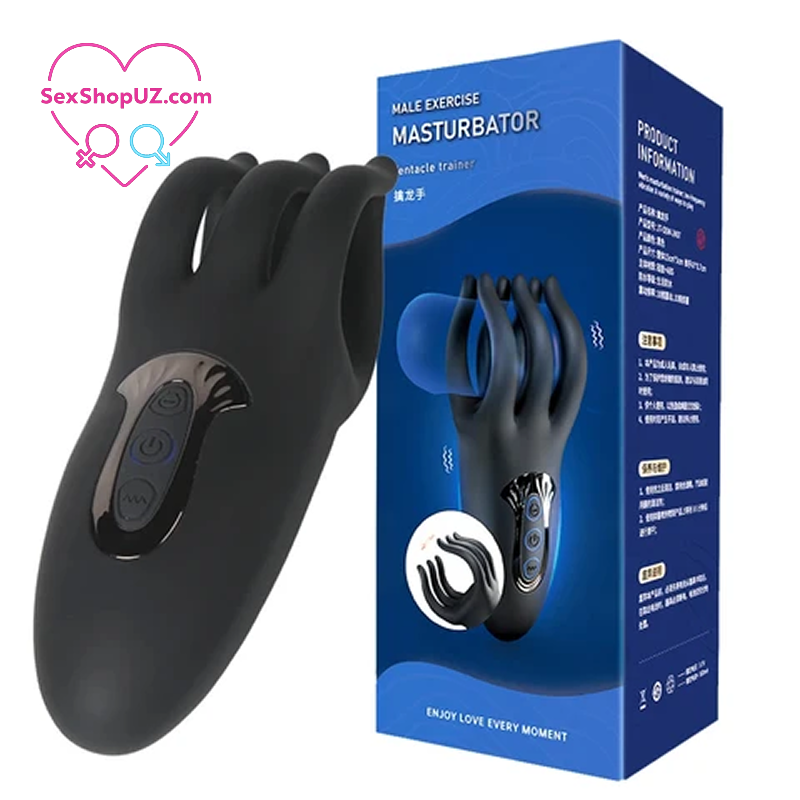 черный вибратор для мастурбации "Черный Осьминог"