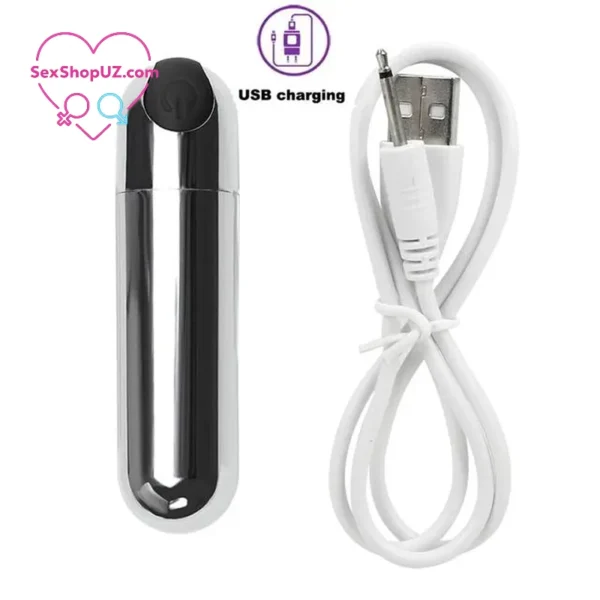**Strong Bullet Vibrator Silver – vibropulya** ✨🔋