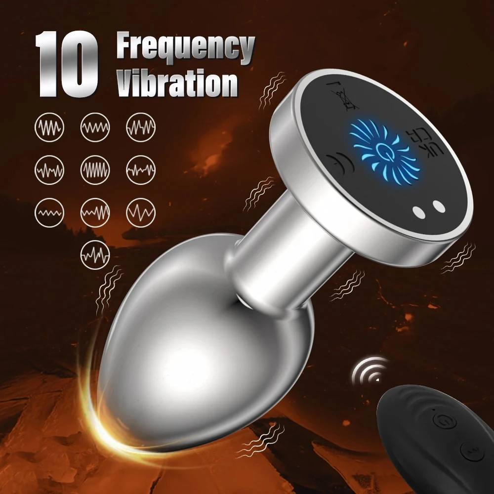 Металлическая анальная пробка с вибрацией и пультом — купить в Ташкенте