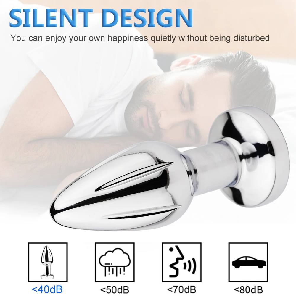 Анальная пробка с вибрацией и пультом (металическая) PREMIUM — изображение 4