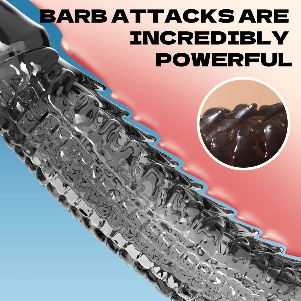 Вибронасадка на член с шипами и вибрацией — прозрачная увеличивающая насадка — изображение 4