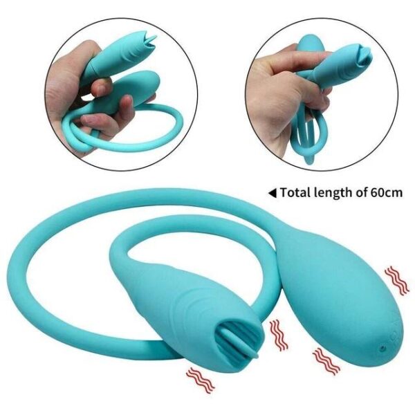 Вибромассажёр с двойной стимуляцией из мягкого силикона.