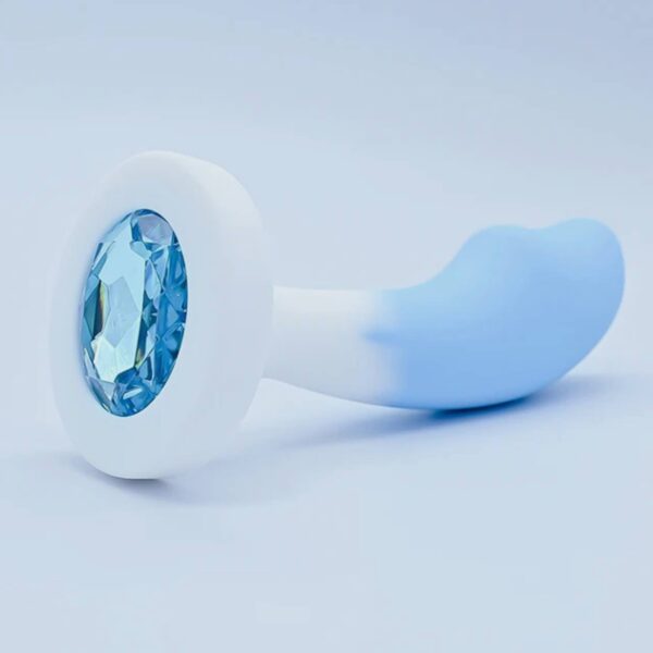 Силиконовая анальная пробка с розовым кристаллом.